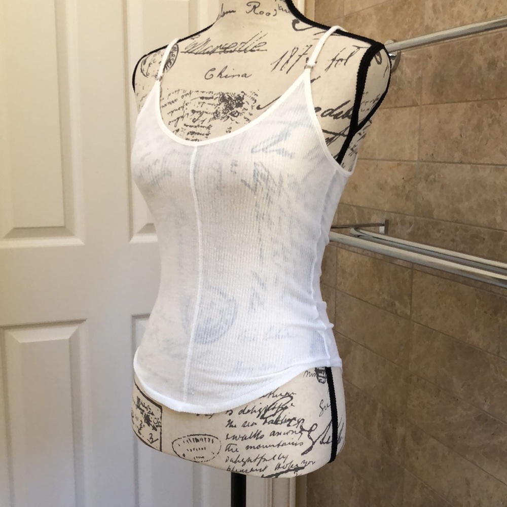 Basic White Ribbed Tank - Picture 2 of 6